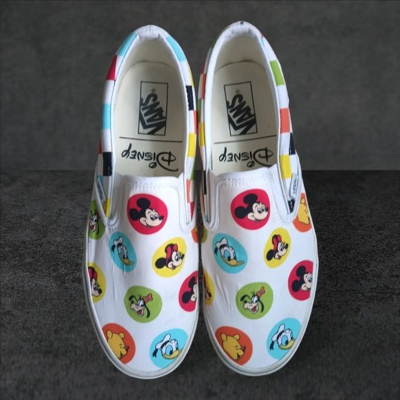 Disney Vans Character Button Slip-on WDW 50th Anniversary men 9/women 11 - Picture 9 of 9